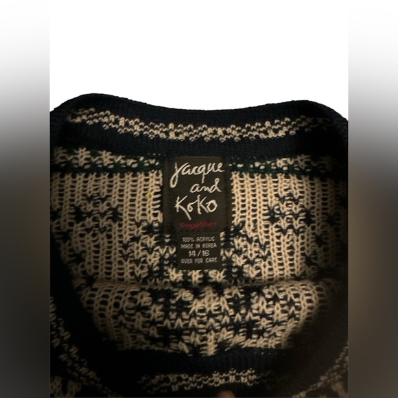 Jacque And Koko VTG Winter Sweater w/ Shoulder Pads Size 14/16 Ugly Christmas - Picture 4 of 6